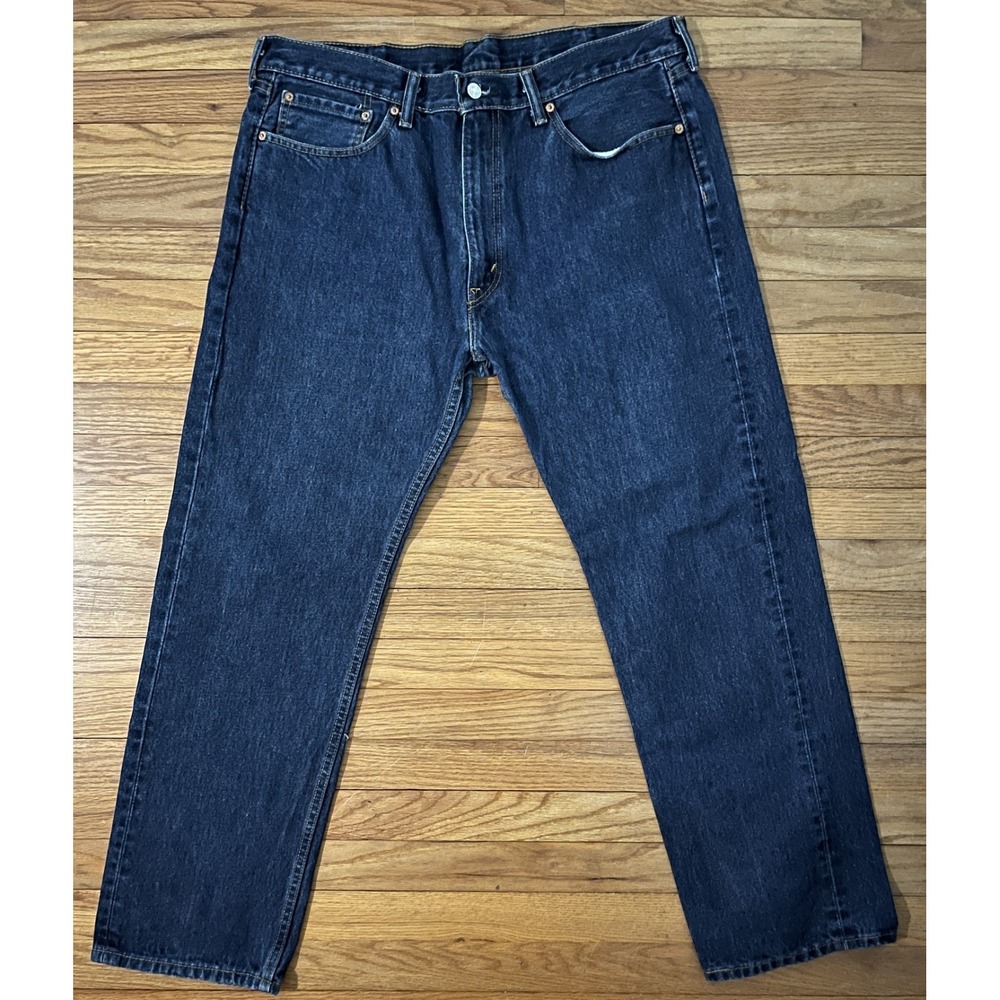 Levi's 505 Regular Straight Fit Blue 100% Cotton Denim Jeans Men 38x32